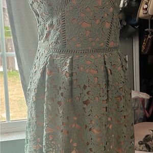 Moonnight Macaron Elegant Green Lace Dress